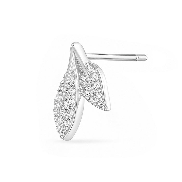 Whispering Leaves Silver Rhodium Plated Earrings