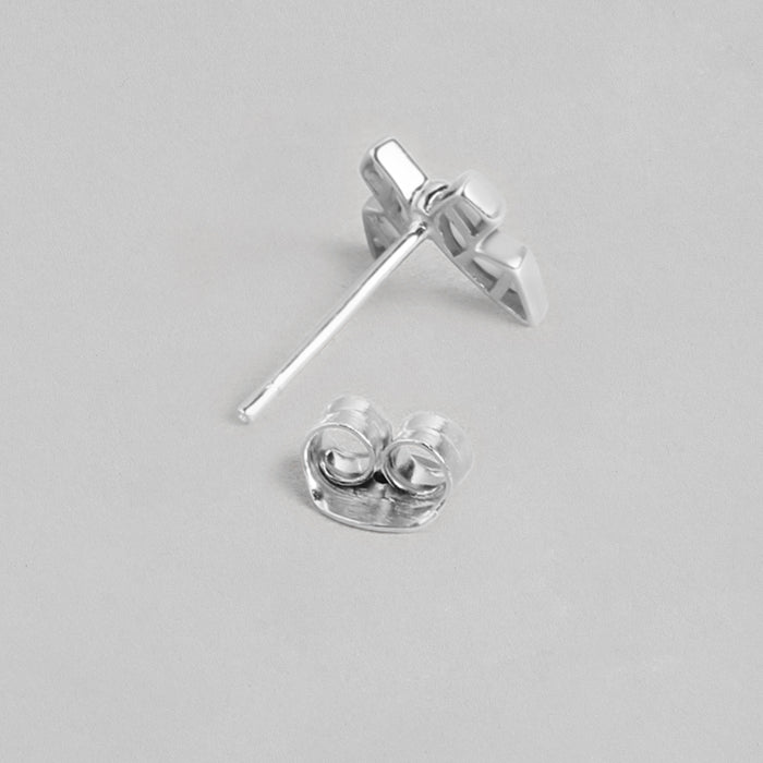White Butterfly 925 Sterling Silver Stud Earrings