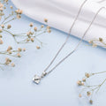 White Solitaire Cube 925 Sterling Silver CZ Necklace