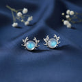Winter Moon Silver Stud Rhodium Plated Earrings