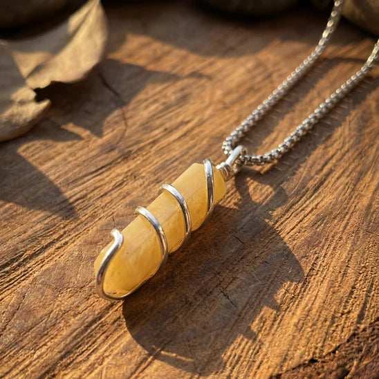 Yellow Aventurine Stone Locket with Chain