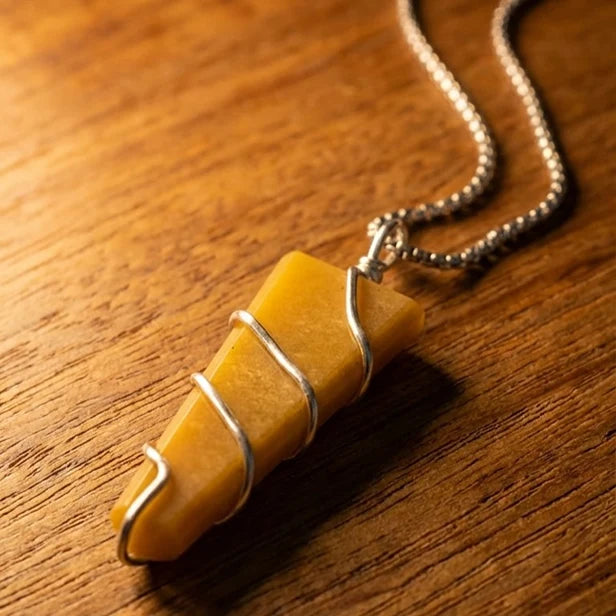Yellow Aventurine Stone Locket with Chain - view 3