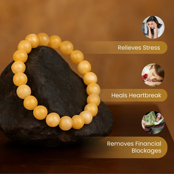 Yellow Calcite Stone Bracelet - view 4