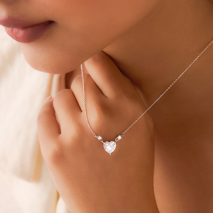 You Have My Heart Rhodium Plated Necklace