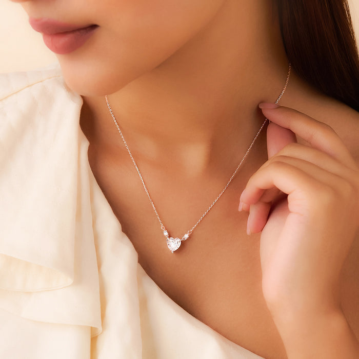 You Have My Heart Rhodium Plated Necklace