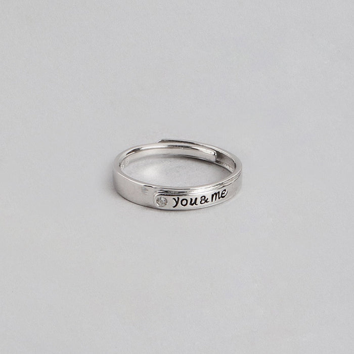 You & Me 925 Silver Women Ring (Adjustable)