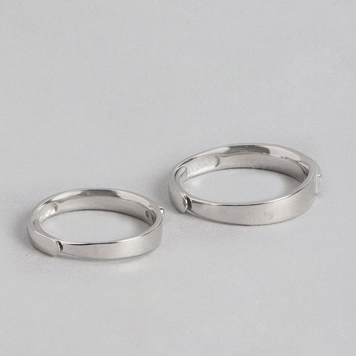 You & Me 925 Sterling Silver Couple Ring (Adjustable)