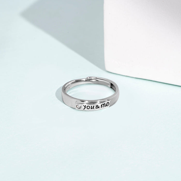 You & Me 925 Sterling Silver Ring for Him (Adjustable)
