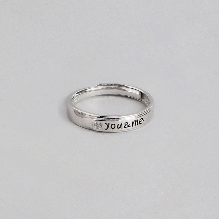 You & Me 925 Sterling Silver Ring for Him (Adjustable)