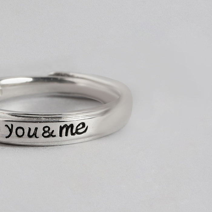 You & Me 925 Sterling Silver Ring for Him (Adjustable)