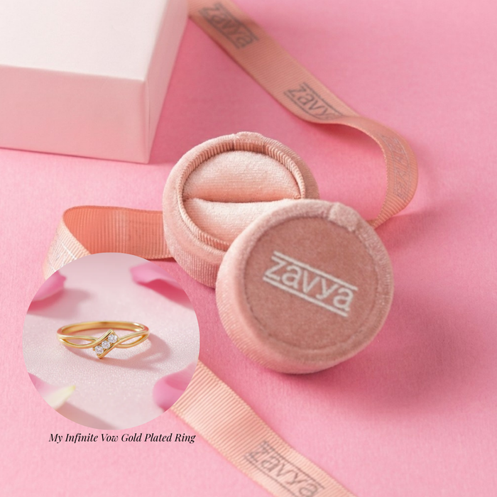 Zavya Promise-Box x My Infinite Vow Gold Plated Ring (Adjustable)