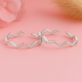 Zig-Zag Rhodium Plated 925 Sterling Silver Toe Ring