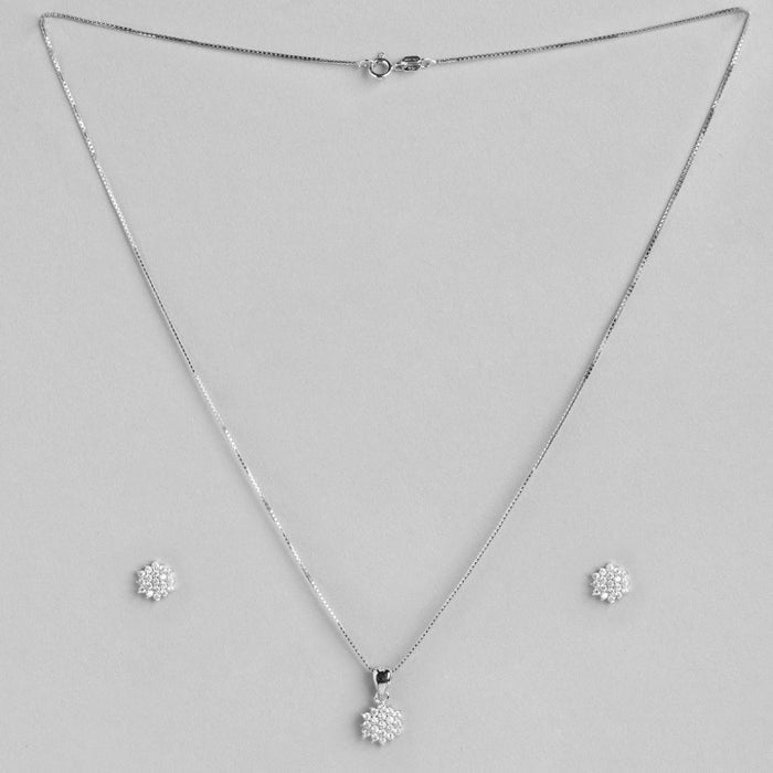 Zircon Hexagonal Spark 925 Silver Jewellery Set