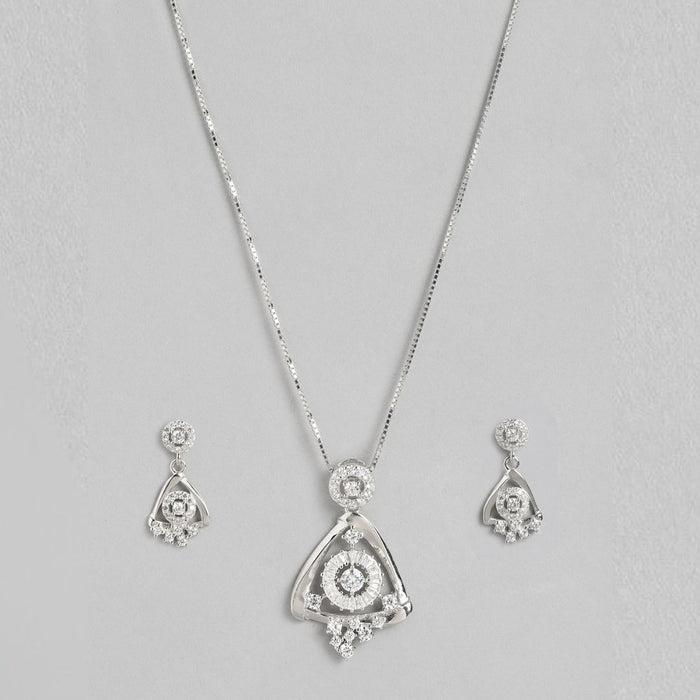 Zirconia Radiance Harmony Rhodium-Plated 925 Sterling Silver Jewelry Set