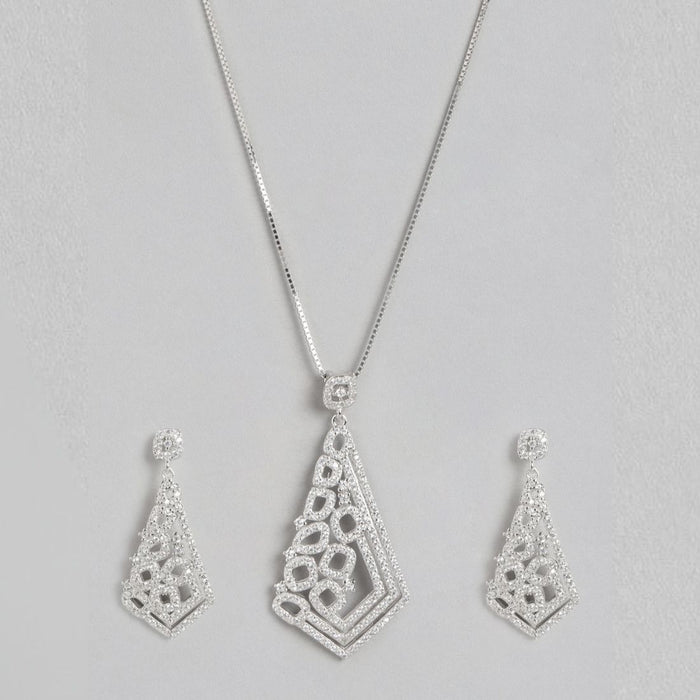 Zirconia Radiance Harmony Rhodium-Plated 925 Sterling Silver Jewelry Set